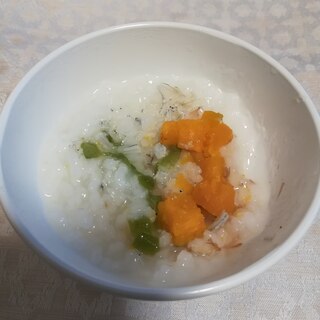 離乳食中期★しらすとかぼちゃピーマン粥